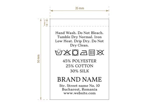 Etiqueta de composição Model TC-M301