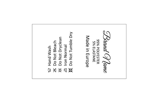 Etiqueta de cuidados de lavagem Model TC-M40