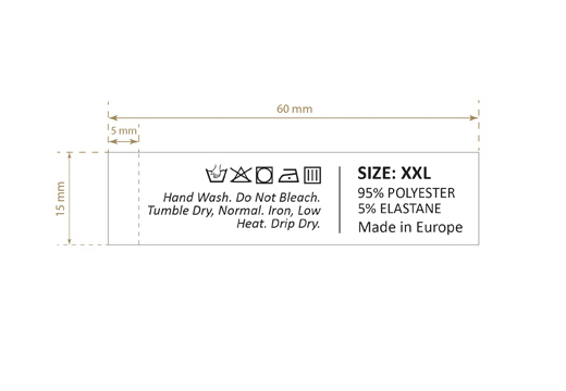 Etiqueta de lavagem Model TC-M402
